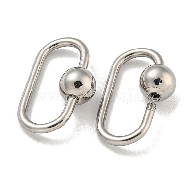 Подвески-карабинчики с винтовым замком из нержавеющей стали 304 STAS-C092-03B-P-1