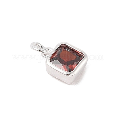 925 квадратная подвеска из стерлингового серебра с кубическими цирконами и соединительными кольцами STER-D288-05S-04-1