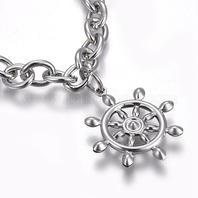 Браслеты с подвесками из нержавеющей стали 304 BJEW-L637-23-P-1