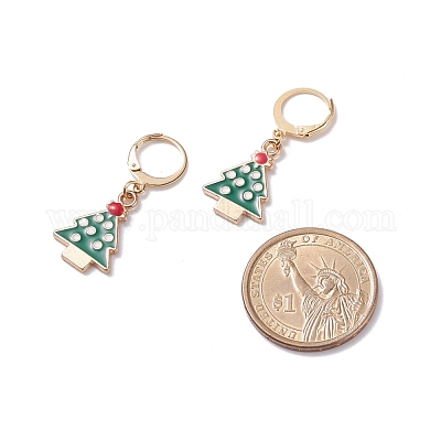 12 пара 12 стильных рождественских серег-подвесок из нержавеющей стали 304 с застежкой-рустиком EJEW-JE04900-1