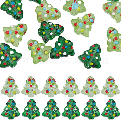 20 шт. 2-х цветные стеклянные бусины ручной работы с выпуклыми краями LAMP-SC0001-36-1