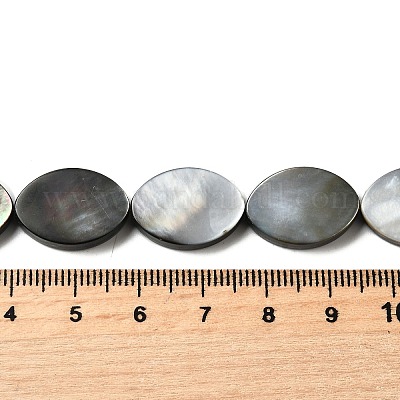 Нити бусин из натуральной черной ракушки для губ BSHE-D300-02-13x18mm-1