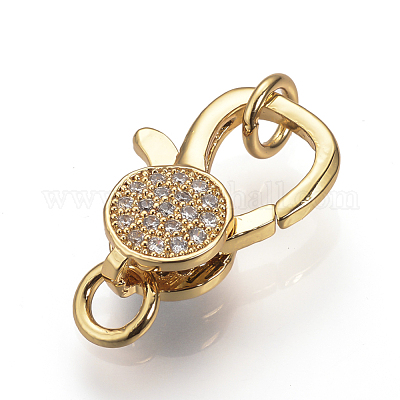 Латунные микро проложить кубического циркония когтя омара застежками ZIRC-S058-21G-1