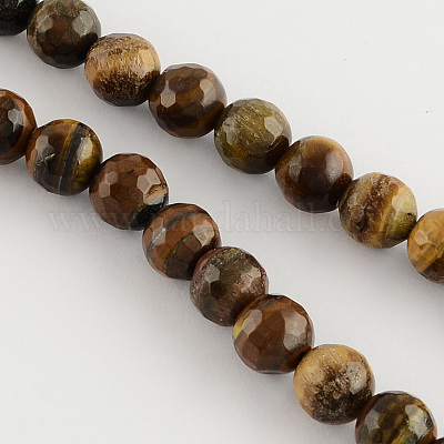 Естественно тигровый глаз круглый шарик нити G-R203-4mm-1