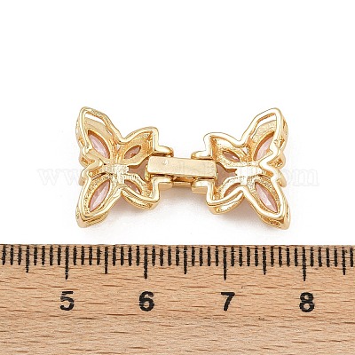 Латунные микро проложить кубического циркония раз за застежками KK-C075-42G-1