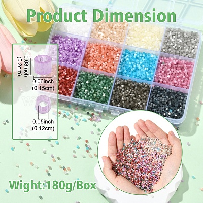 180 г двухцветных стеклярусных бусин SEED-YW0002-79-1