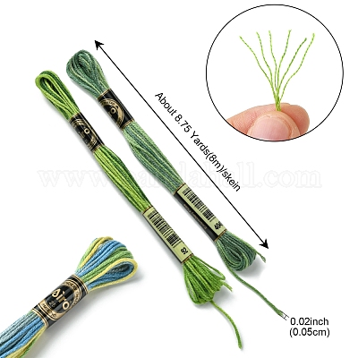 12 моток 6 цвета 6-слойная полиэфирная мулине для вышивания&nbsp;OCOR-FS0001-01B-04-1