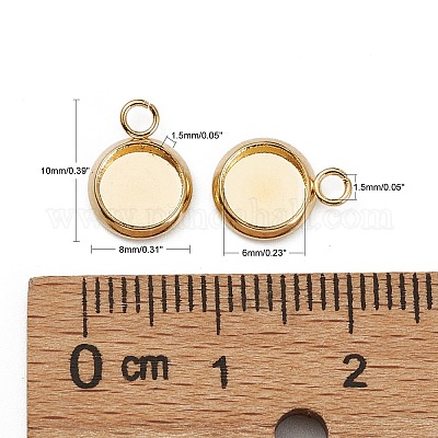 Оправы для подвесок из нержавеющей стали 304 в виде кабошонов X-STAS-Z030-01E-G-1