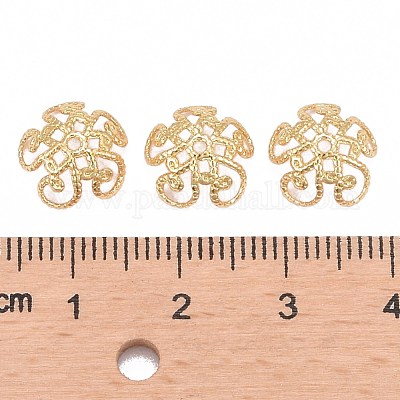 Цветочные латунные причудливые бусины KK-P032-01-NR-1