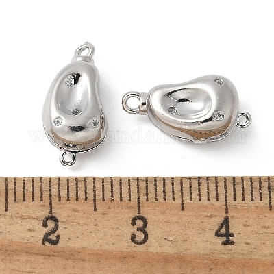 Покрытие стойки латунь микро паве прозрачный кубический цирконий застежки коробки KK-U052-18P-1