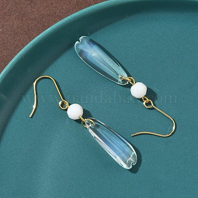 Серьги-подвески из нержавеющей стали 304 с гальваническим покрытием и кристаллами EJEW-Z129-21G-02-1