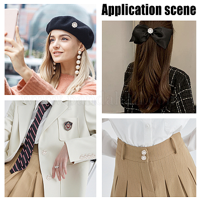 80 шт. 4 стильных пуговицы из сплава со стразами на ножке DIY-GA0003-58-1