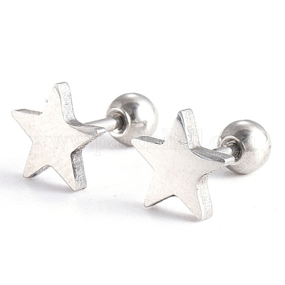 Серьги-штанги для хрящей из нержавеющей стали 201 EJEW-R147-08-1