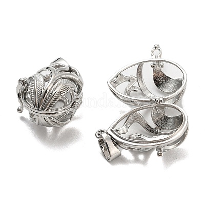 Латунные полые каплевидные подвески с покрытием стойки KK-P238-05P-1