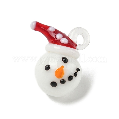 Рождество ручной работы Lampwork подвески LAMP-L081-01I-1