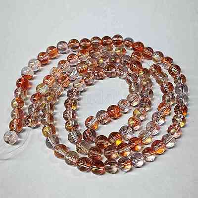 Выпечка окрашенные стеклянные бусины пряди DGLA-YW0002-01A-03-1