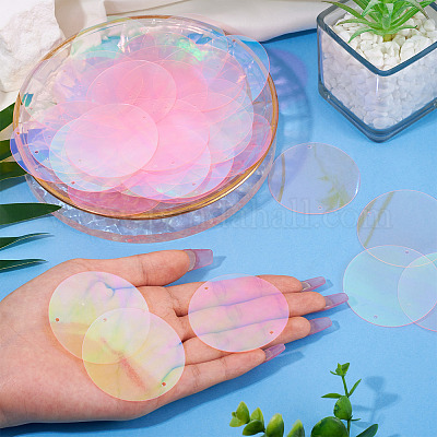 150 шт. радужные переливающиеся звенья из ПВХ с пайетками/блестками FIND-TA0008-10E-1