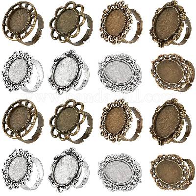 16 шт. 8 стильных регулируемых кольца для пальцев из сплава FIND-SC0008-68-1