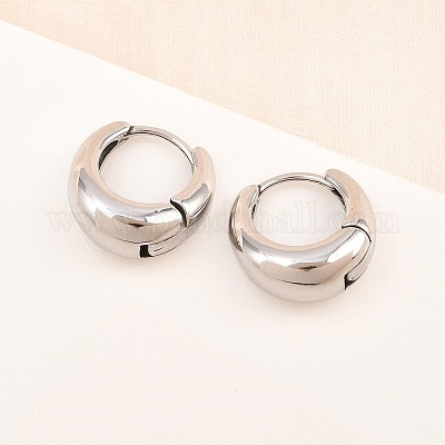 Серьги-кольца из хирургической нержавеющей стали 316 EJEW-C160-06A-P-1