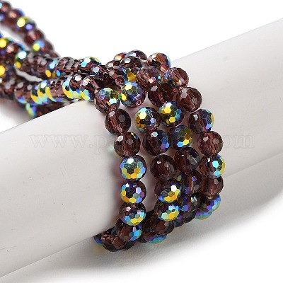 Прозрачные стеклянные бусины гальваническим пряди GLAA-Q099-B01-04-1