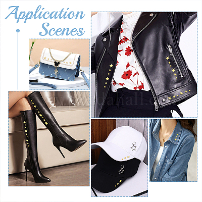 600 шт. 3-х видов звездных латунных кабошонов FIND-AR0002-57-1