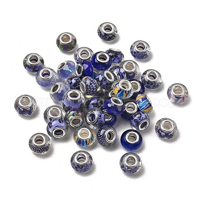 Европейские бусины из прозрачной смолы с печатью RESI-C063-03A-1