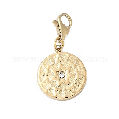 Плоский круглый предмет из нержавеющей стали 304 с подвеской в виде звезды STAS-S165-31G-1