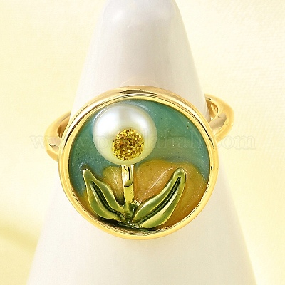 Манжеты из латуни с эмалью RJEW-K291-02G-01-1