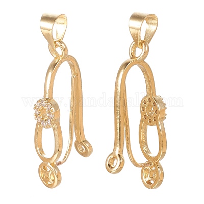 Латунь микро проложить кубический цирконий KK-I679-11G-1