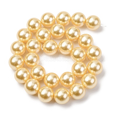 Гальванические оболочки жемчужные бусы пряди BSHE-G041-14mm-01-1