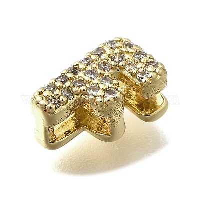 Латунные микро-паве кубические цирконии буквы многорядные звенья KK-D295-32G-06-1