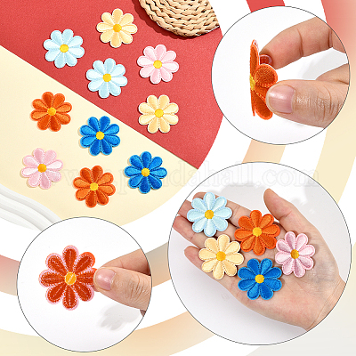 50 шт. 5 цвета компьютеризированная вышивка ткань утюгом / пришить патчи PATC-CY0001-17A-1