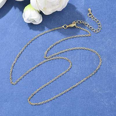 Латунные кабельные цепи ожерелья NJEW-K123-05G-1