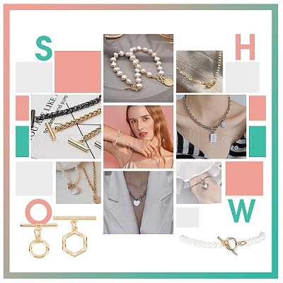 8 комплект латунных застежек-тоглов 4-х стилей KK-GA0001-16-1