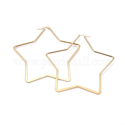 201 серьги-кольца из нержавеющей стали с закругленными углами EJEW-A053-01D-G-1