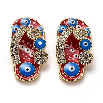 Латунные подвески с фианитами KK-B028-10G-A-1