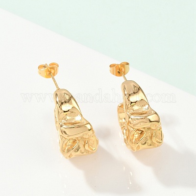 Серьги-гвоздики из нержавеющей стали 304 с ионным покрытием (IP) EJEW-K244-36G-1