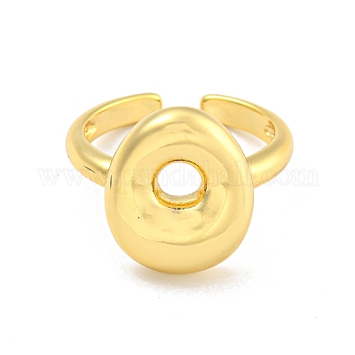 Латунные открытые манжеты с буквами для женщин RJEW-G313-01O-G-1