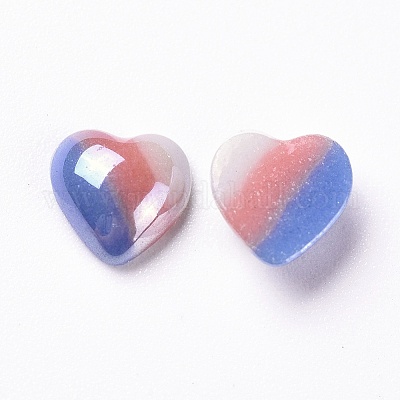 Непрозрачные стеклянные кабошоны GGLA-S038-08C-7x7-1