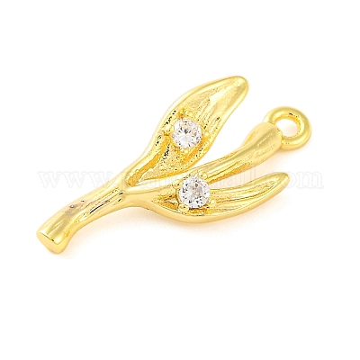 Подвески из латуни с прозрачным фианитом KK-Z051-02G-01-1