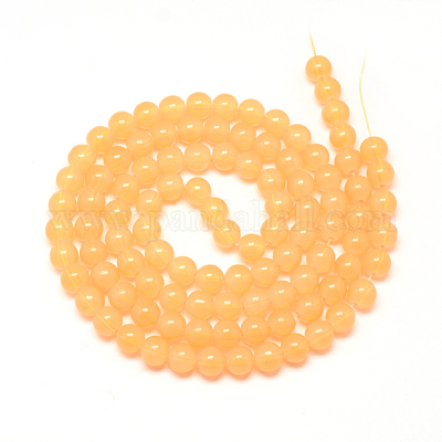 Chapelet de perles en verre baking paint&nbsp;X-DGLA-Q023-6mm-DB47-1
