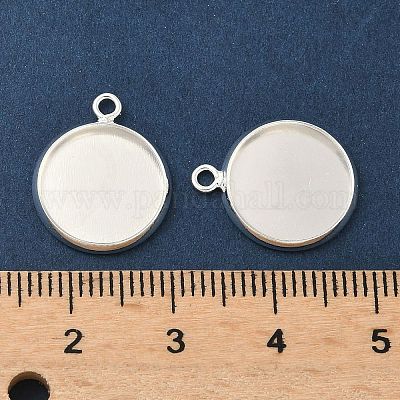 Плоские круглые сеттинги кабошон латунь подвесные KK-K414-14E-S-1