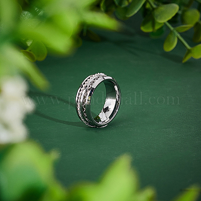 1 шт. рифленые оправы для колец из вольфрамовой стали&nbsp;RJEW-UN0002-93B-1