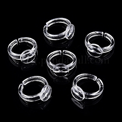Componenti dell'anello del polsino aperto in acrilico trasparente&nbsp;TACR-ZX018-10A-1