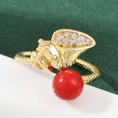 Латунные микро проложить манжеты кольца кубического циркония RJEW-C139-08G-1