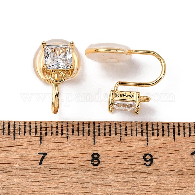 Фурнитура для ушей из латуни с микропаве из кубического циркония KK-F898-15B-G-1