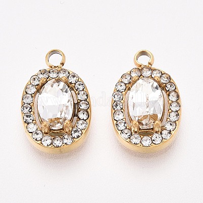 Подвески из нержавеющей стали 304 с кубическим цирконием STAS-OY004-01G-01-1