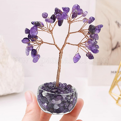 1 шт. натуральные аметистовые чипсы украшения из дерева жизни DJEW-DJ0001-08B-1