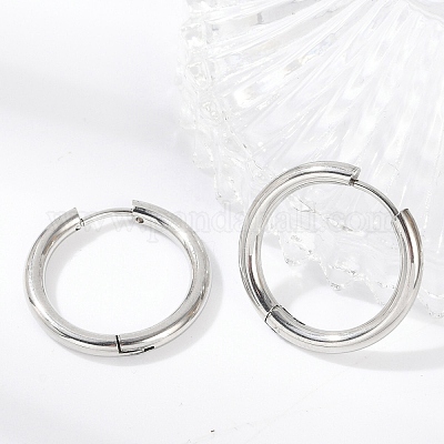 Фурнитура для сережек-колец huggie hoop из нержавеющей стали 201 X-STAS-F149-33P-A-1