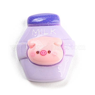 Кабошоны из непрозрачной смолы на тему свиньи RESI-C042-03A-1